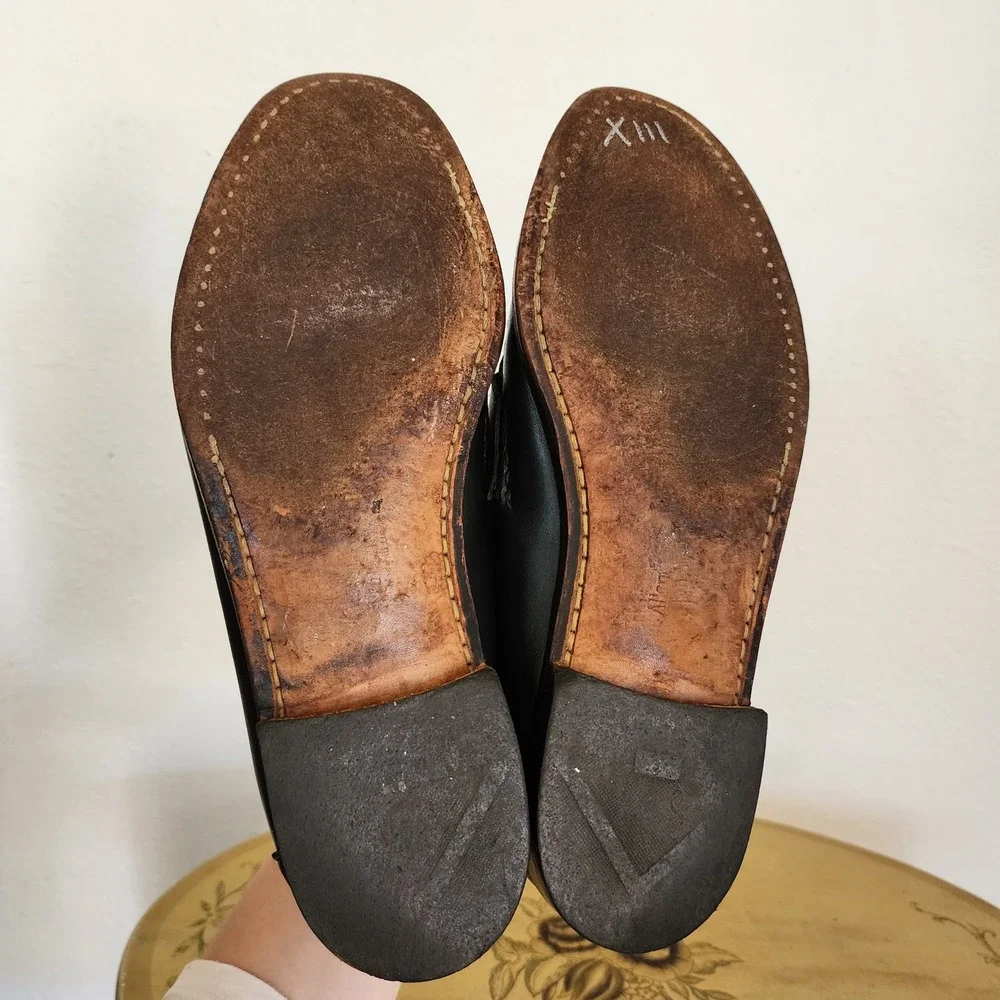 Allen Edmonds Sz 10.5 Black Brown Leather Maxfield Tassel Loafers Preppy Classic